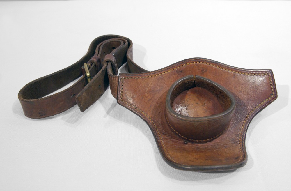 Special leather belt that was designed to hold the butt of the rod