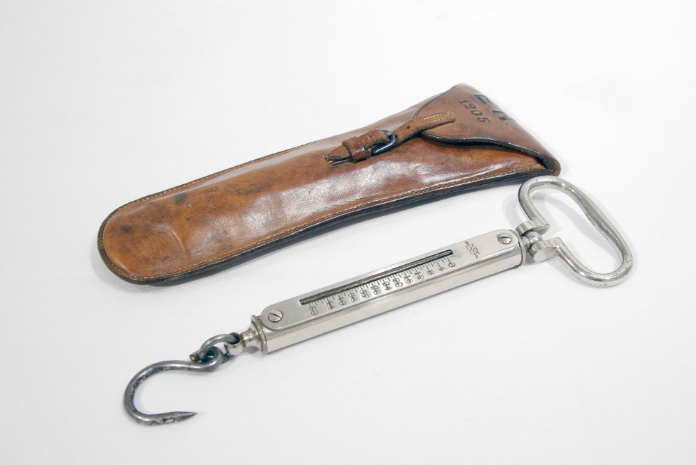 Spring scale dates from 1905 with his leather holster.