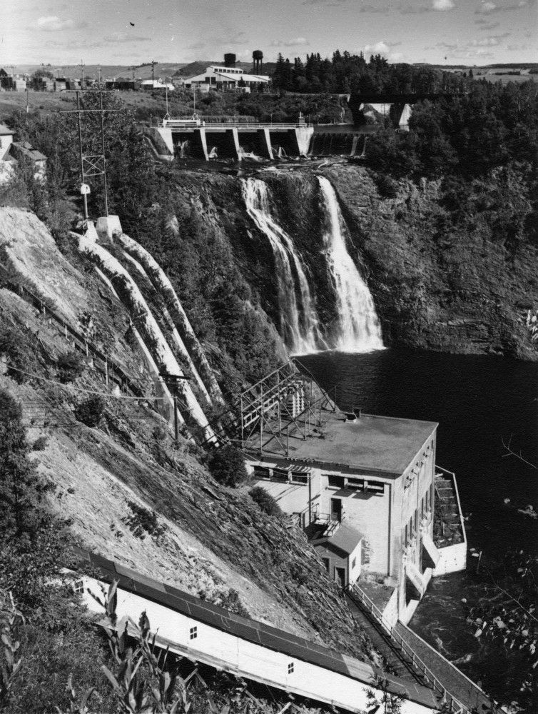 The dam and generating station developed by local entrepreneur Jules Brillant. His Lower St. Lawrence Power Company.