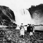 Elsie Reford and  Evelyn Reford Approaching the Base of the Falls