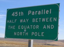 The 45th Parallel North as border | Sutton, Border Town