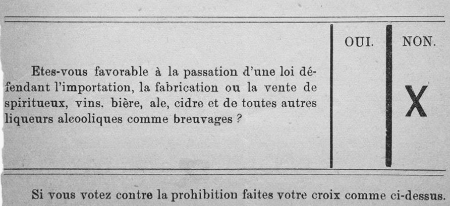 Text of the question asked in the 1898 referendum and an invitation to place your X under the No.