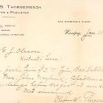 A Publisher’s Note: Ólafur S. Thorgeirsson Correspondence, 1908