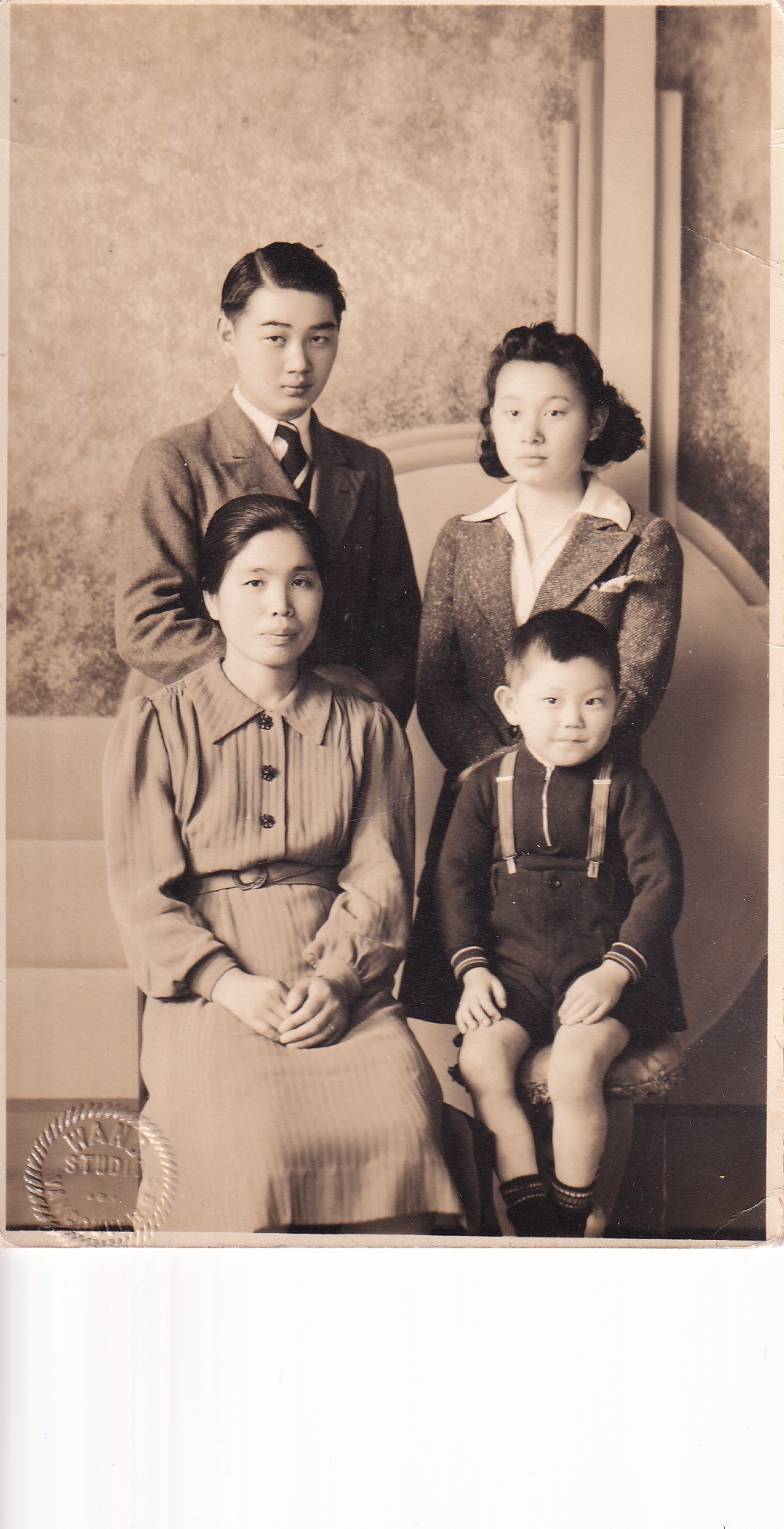 Ken Teshima as a young boy with his mother and two cousins