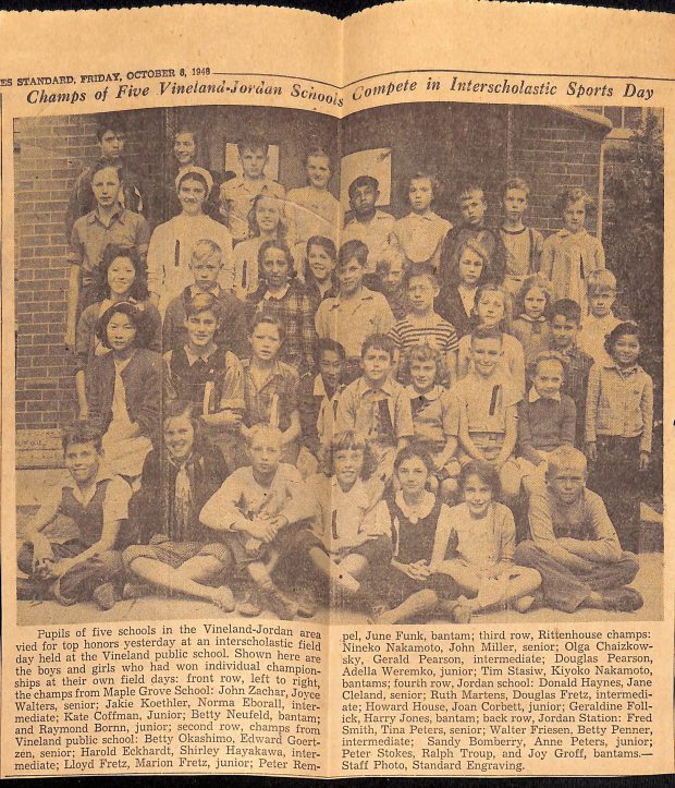 Newspaper clipping showing group of children