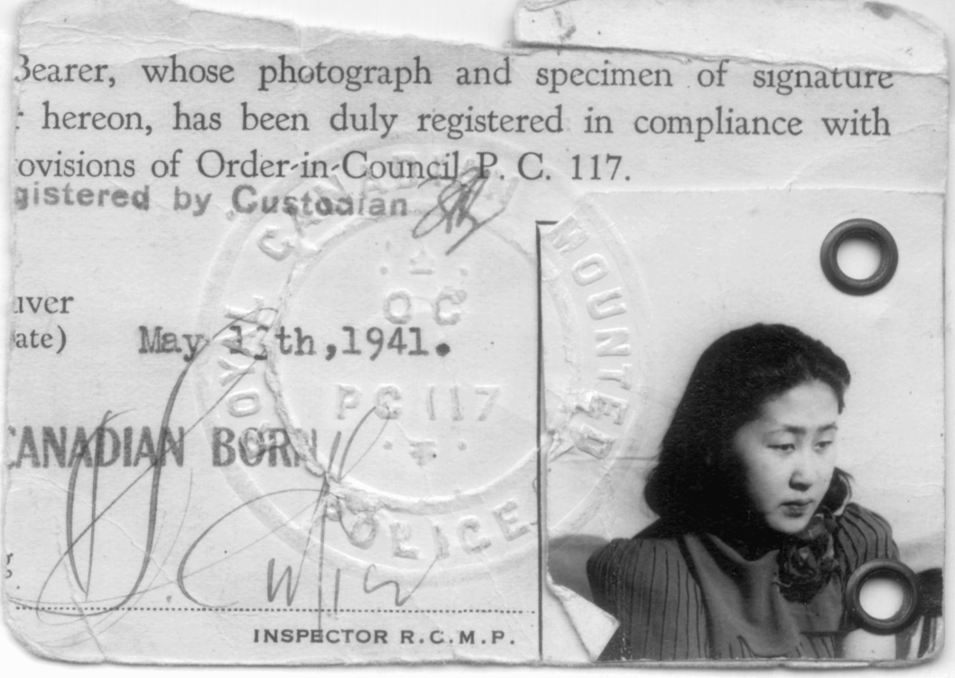 Identity card with photo of Fumiko Tanouye