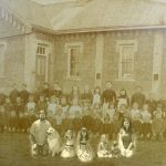 The Yates family at their Lorneville schoolhouse home