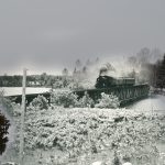 Locomotive crossing Balsam Lake