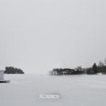 A picture of a train on the North Bay Trestle, 1961