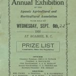 1920 Agassiz Fall Fair Prize List