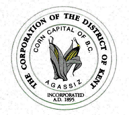 Colour logo of The Corporation of the District of Kent. Sketch of yellow ears of corn.