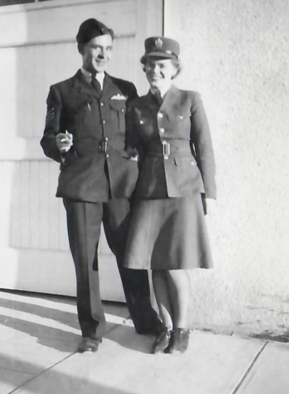 Man and woman in military uniforms