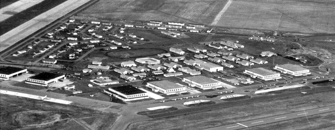 Airport Hangars and buildings aerial