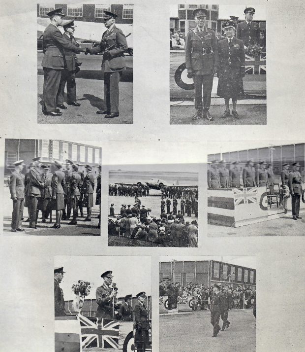 Page of article with black and white military parade photos