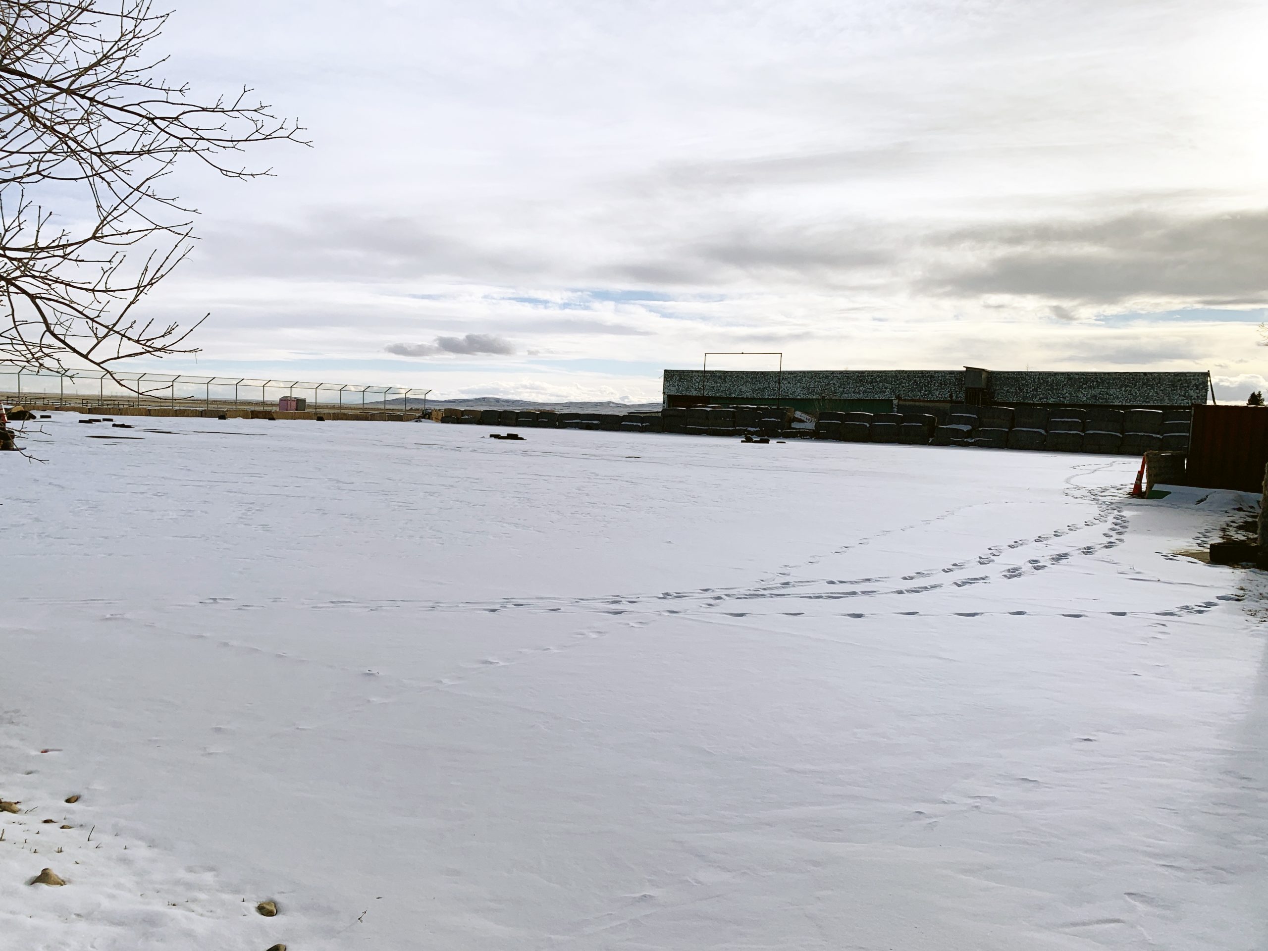 Parade square with snow on ground