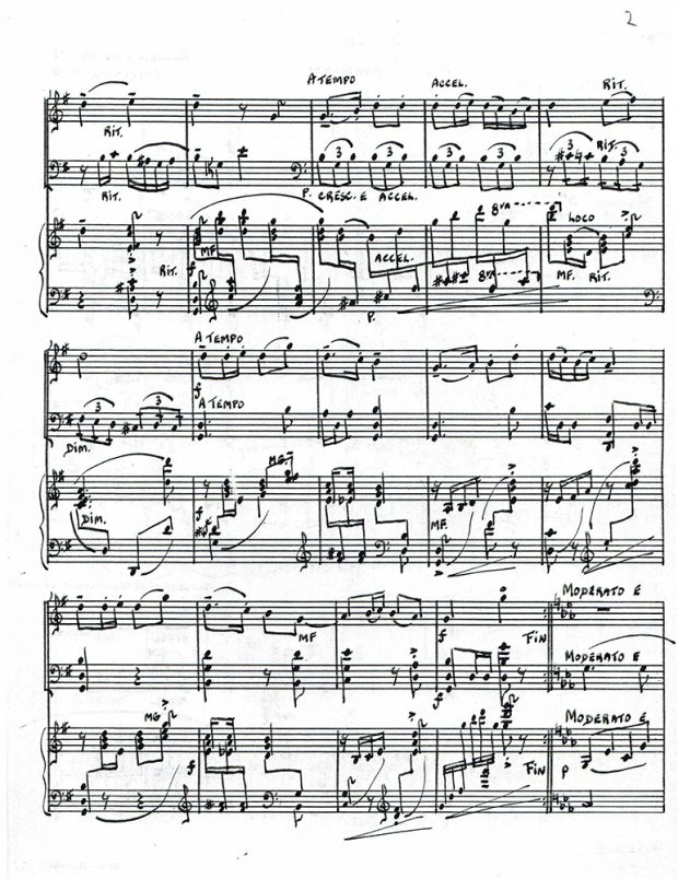 Page 2 of the handwritten music score entitled Esquisse sur Vive la Canadienne.