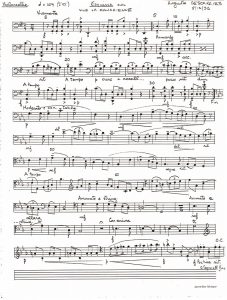 Handwritten music score entitled Esquisse sur Vive la Canadienne and signed Auguste Descarries 8/12/36.