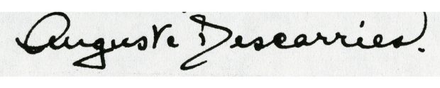 Auguste Descarries' signature.