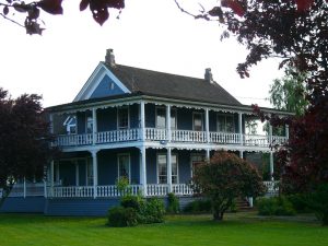 Two-storey house with gingerbread trim