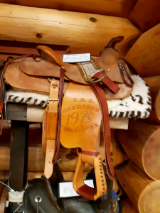 Prize saddle on display