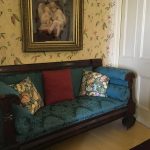 Blue sofa at Villa Les Rochers