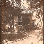 Photograph, W.A. Goodwin in front of Cherry Tree Lodge (ca. 1887)
