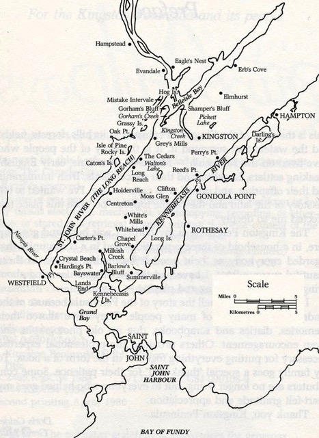 The Saint John and Kennebecasis Rivers flow on either side of this peninsula. The rivers meet at Lands End on Grand Bay.