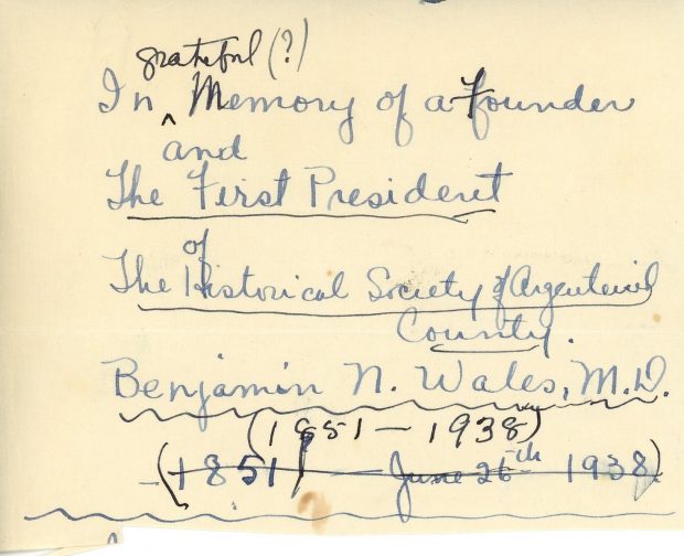 Handwritten letter from Maude Abbott to Mrs. Kuhring, February 5, 1939, black and purple ink on sepia paper. She mentions that she was not well enough for the railway journey and drive to Lachute, answers and asks questions about Museum business in response to Mrs. Kuhring’s previous letter, and explains that her recovery is slow due to a fractured rib and an old injury.