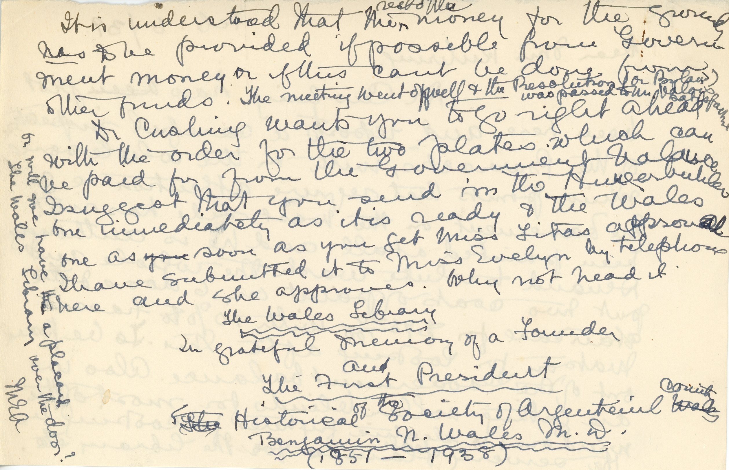 Handwritten letter from Maude Abbott to Mrs. Kuhring, February 5, 1939, black and purple ink on sepia paper. She mentions that she was not well enough for the railway journey and drive to Lachute, answers and asks questions about Museum business in response to Mrs. Kuhring’s previous letter, and explains that her recovery is slow due to a fractured rib and an old injury.