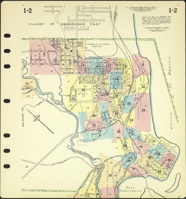 Colour map of Shawinigan’s Saint-Marc neighbourhood.