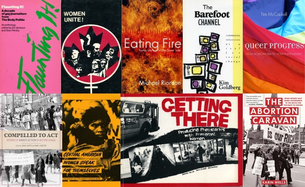 A collage of nine books.