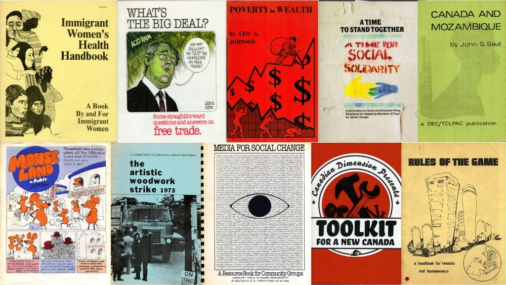 Eine Collage aus zehn verschiedenen Broschüren