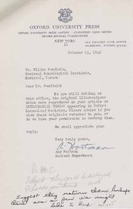 Scan of a typewritten letter with a handwritten response on lower page.