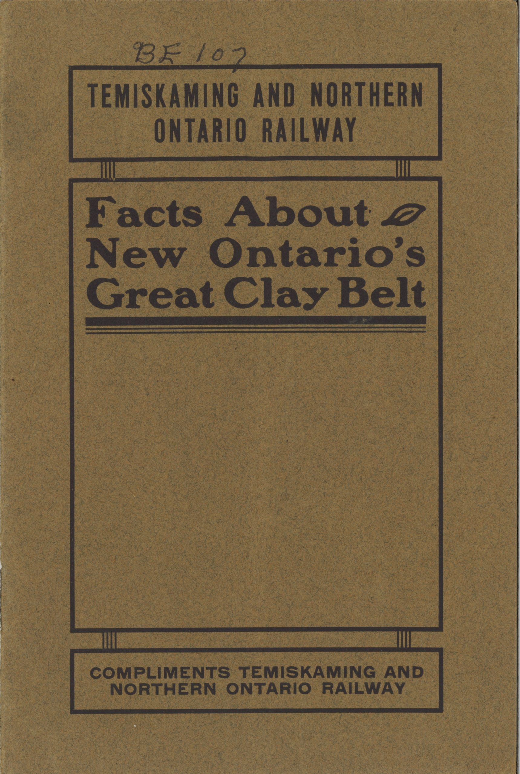 Cover of a brown coloured booklet with title and publisher in black lettering.