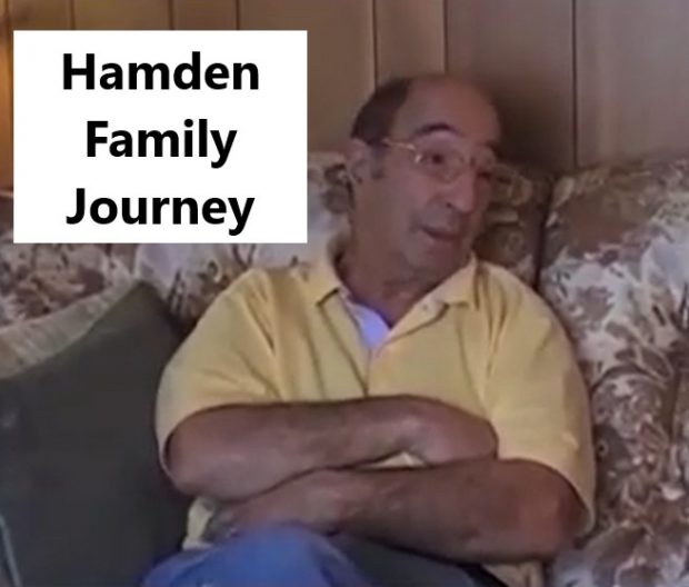Sid Hamden and his wife Myrta Hamden are sitting on a couch facing each other and take turns talking.