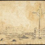 View of the mills’ dike from La Visitation Island in 1839