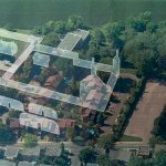 The Nouvelle-Lorette mission overlaid on the built environment of Sault-au-Récollet today