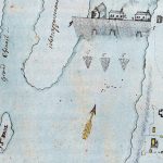 Map of the Sault’s village core, likely drawn between 1726 and 1749 (detail)