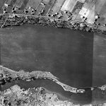 La Visitation Island and the Des Prairies River hydroelectric power plant in 1947