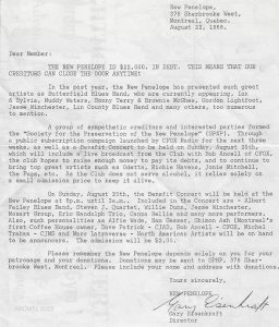 Lettre dactylographiée signée par Gary Eisenkraft.