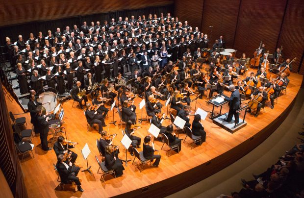 Chorus Niagara onstage with Niagara Symphony Orchestra