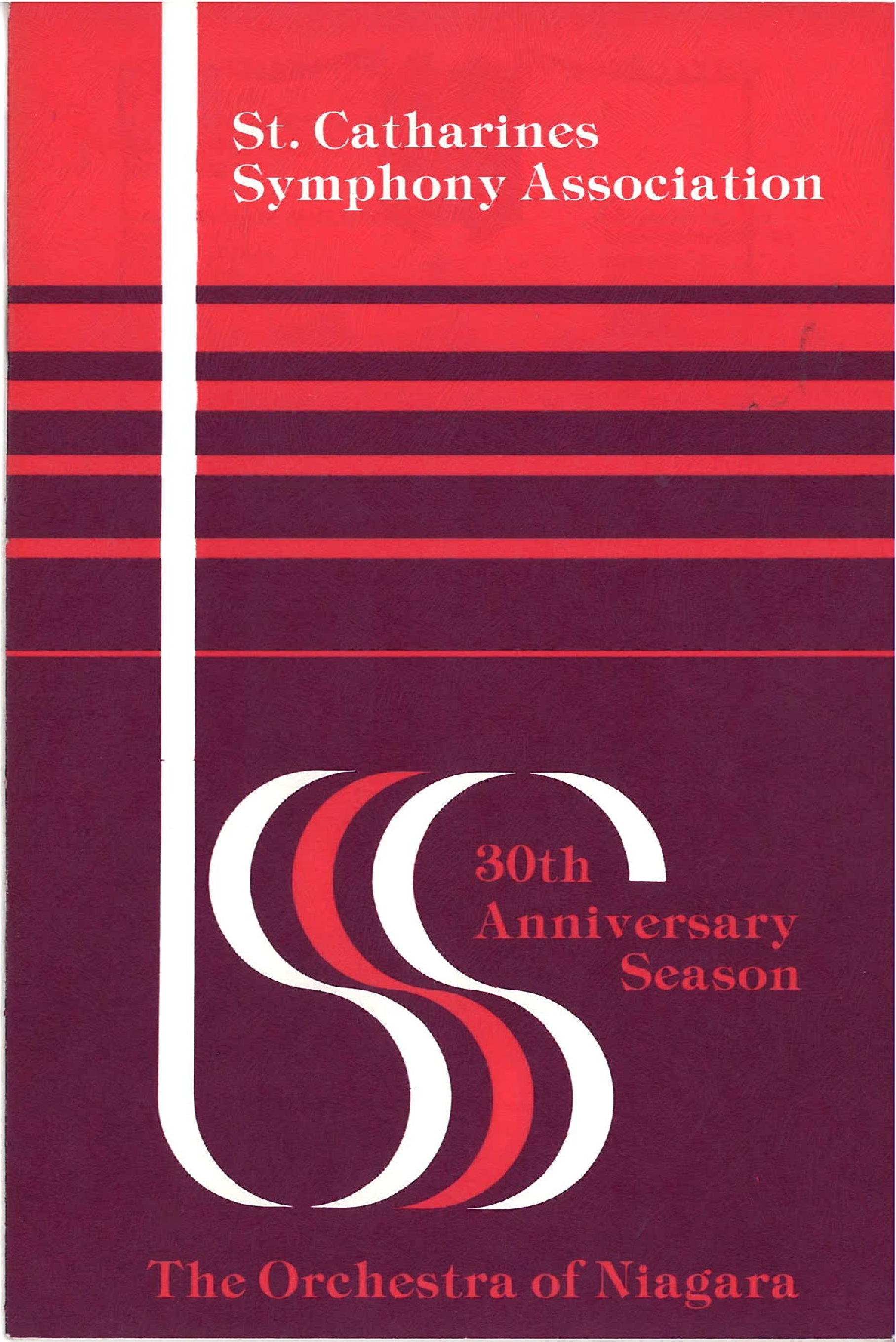 Red and purple programme cover for 30th season