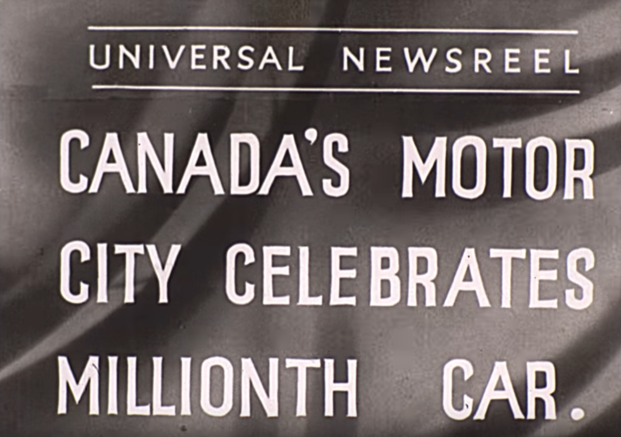 Universal Newsreel Canada's Motor City Celebrates Millionth Car