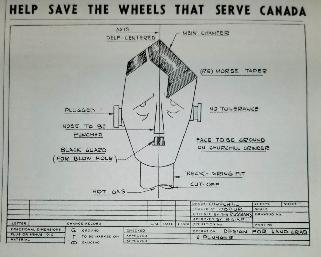 Satirical "blueprint" of Hitler as a defective auto part