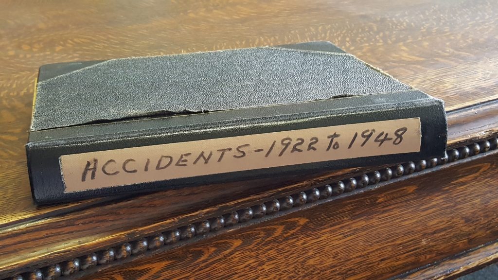 Accident Book 1922 1948 The Paper Mill Structures Symbols of