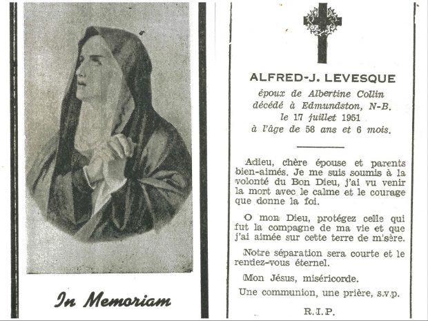 Front and back of a mortuary card