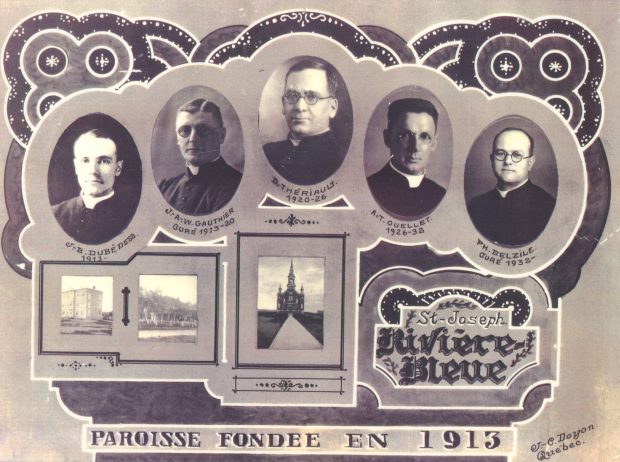 Photos of the first five priests of Rivière-Bleue