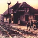Rivière-Bleue Station in about 1916 – 1917.