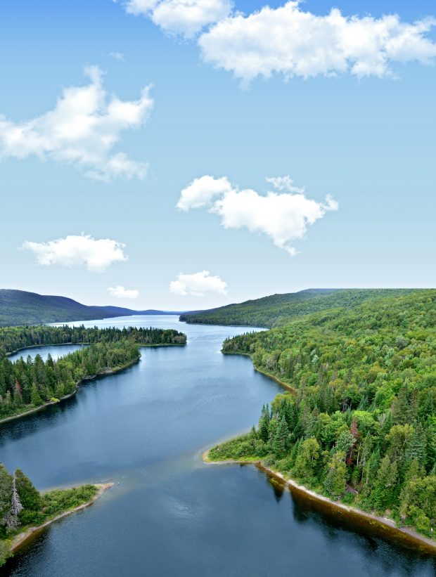 A lake seen from above