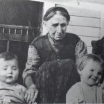 Sarah Jackman with her Great Grandchildren Laurie and Bessie Switzer, 1917